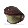 Tourbon Canvas Leather Fly Fishing Reel Case Light Weight Fishing Bag